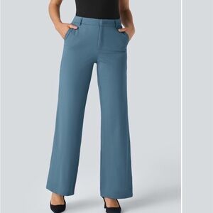 NWOT HALARA Teal Wide-Leg Women's Pants